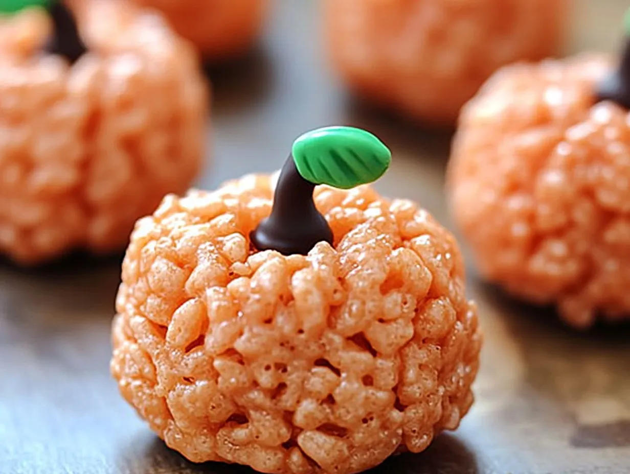 Rice Krispie Treat Pumpkins - JuicyTable
