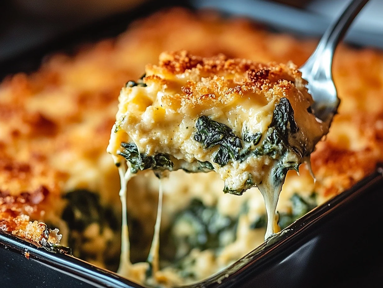 Cheesy Italian Spinach Bake - JuicyTable