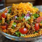 Taco Pasta Salad with Rotini Pasta an Easy Pasta Salad Recipe - Recipe Image