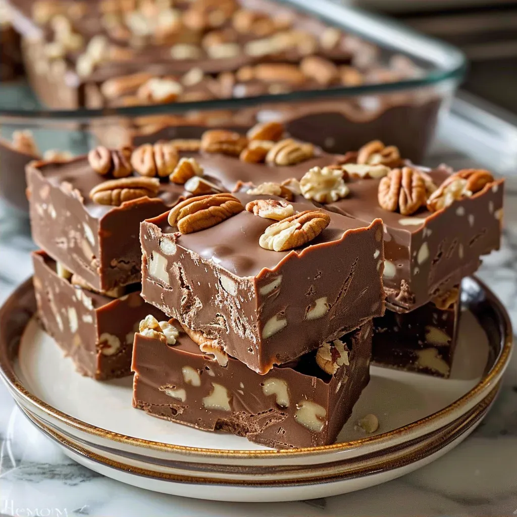 Chocolate Pecan Fudge Easy Homemade Christmas Candy - Recipe Image
