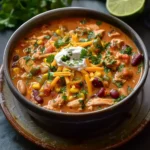 Creamy Crockpot Cream Cheese Chicken Chili - Recipe Image