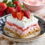 No-Bake Strawberries & Cream Eclair Cake (Irresistible!) - Recipe Image