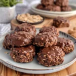 Best No Bake Peanut Butter Chocolate Cookies - Recipe Image