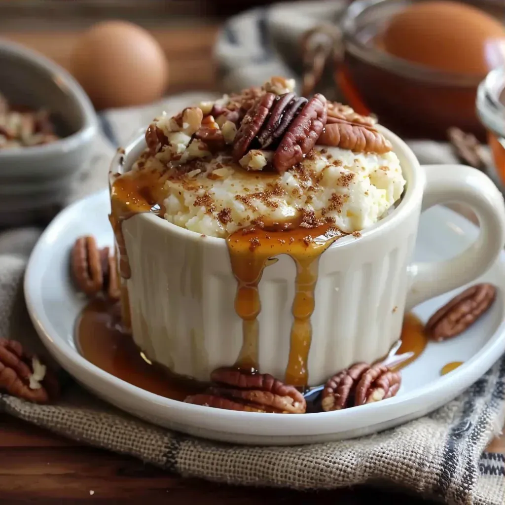 Warm Maple Pecan Cottage Cheese Mug Cake in Just 7 Minutes - Recipe Image
