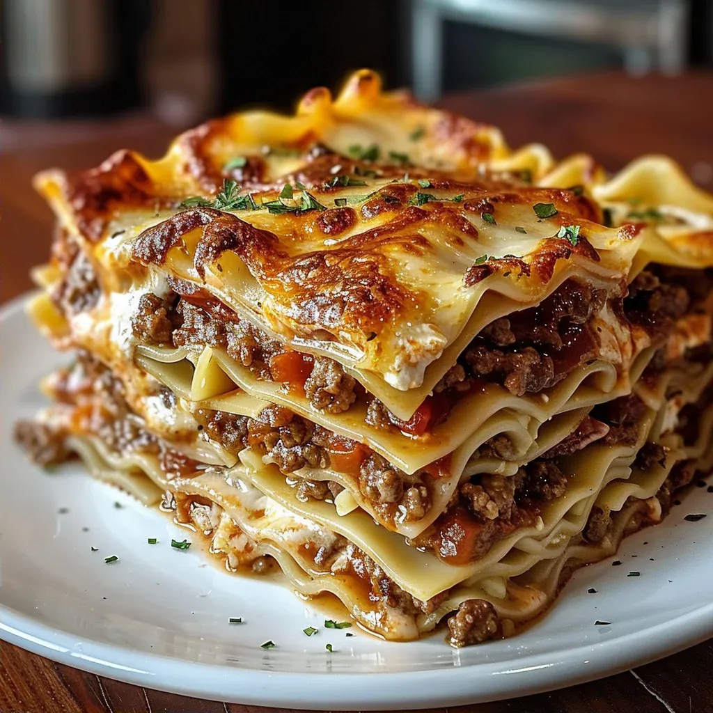Parmesan Garlic Bacon Cheeseburger Lasagna You’ll Crave - Recipe Image