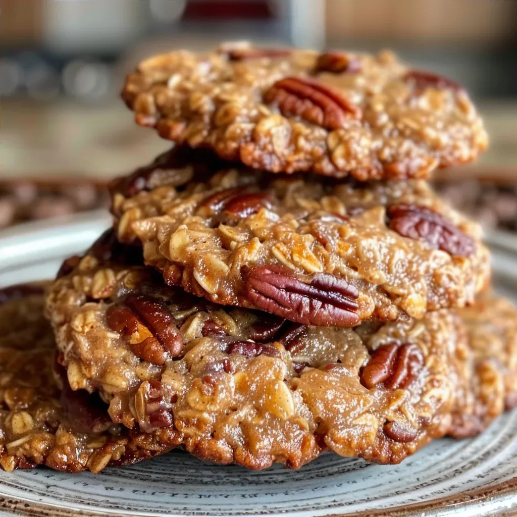 Bakery-Style Pecan Pie Oatmeal Cookies – Chewy, Buttery & Loaded with Pecans - Recipe Image