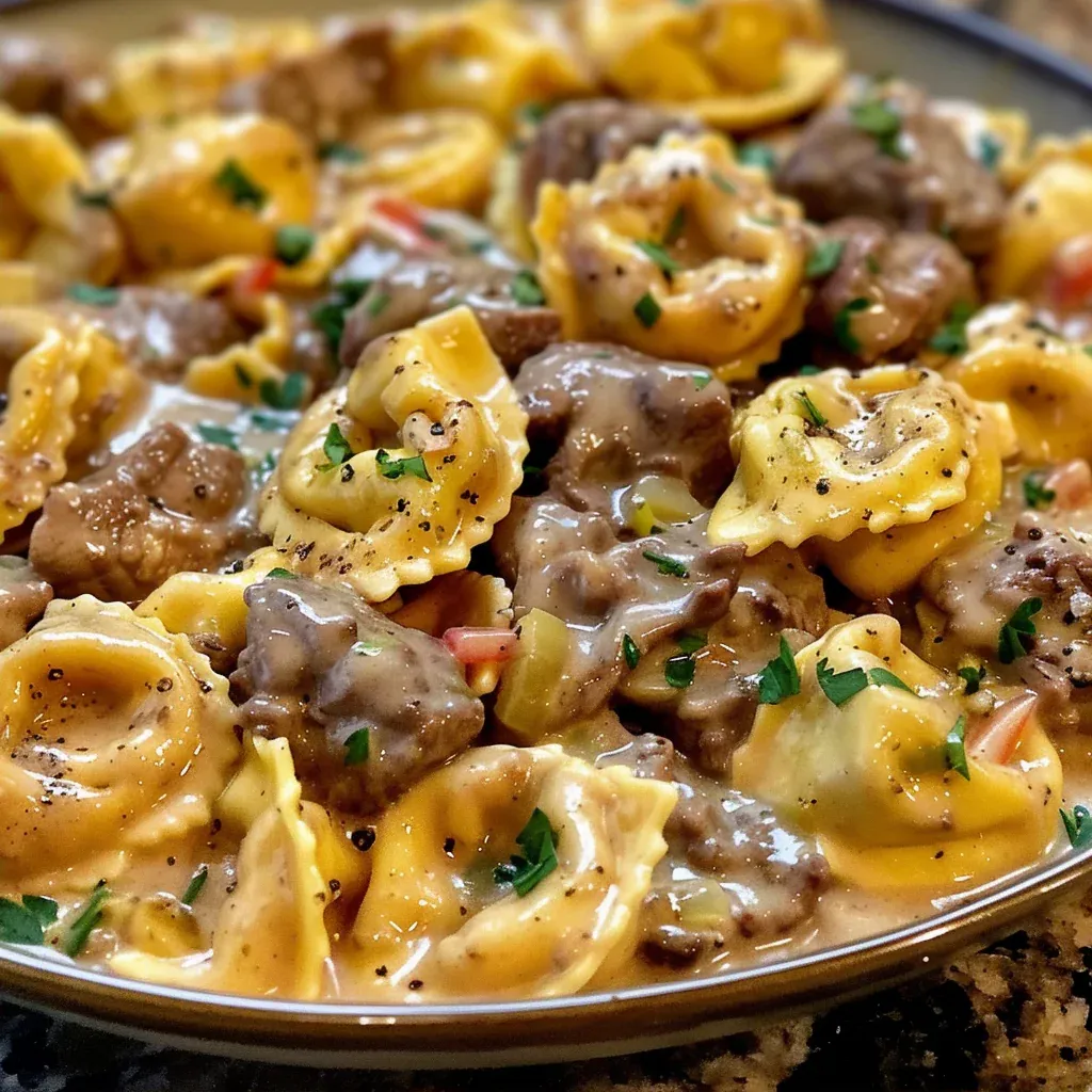 Creamy Cheesesteak Tortellini That Feels Like Pure Comfort in Every Bite - Recipe Image