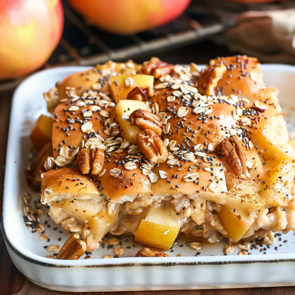 Easy Creamy Apple Baked Oatmeal - Recipe Image