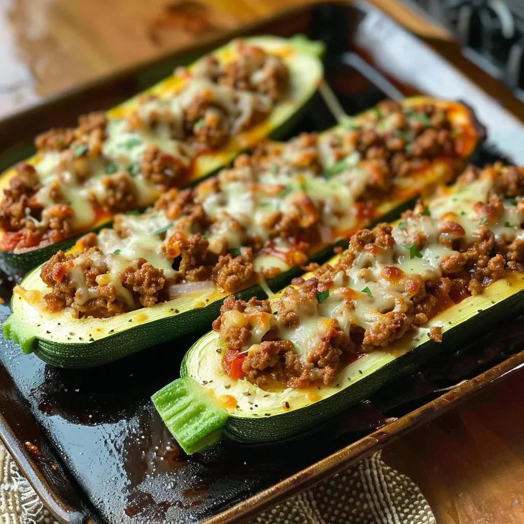 Healthy Ground Beef Zucchini Boats – Easy Low Carb Dinner - Recipe Image