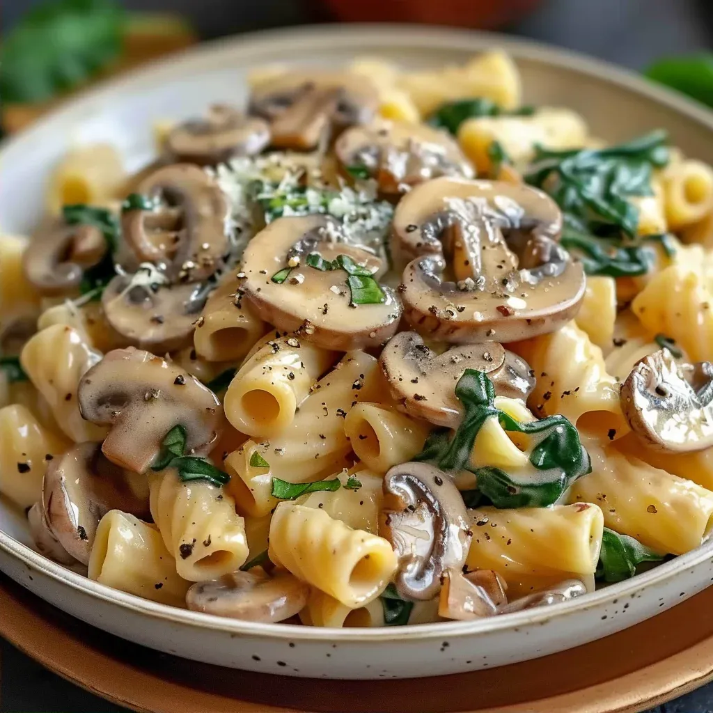 Creamy Tuscan Mushroom Pasta Skillet – Easy One Pan Dinner - Recipe Image