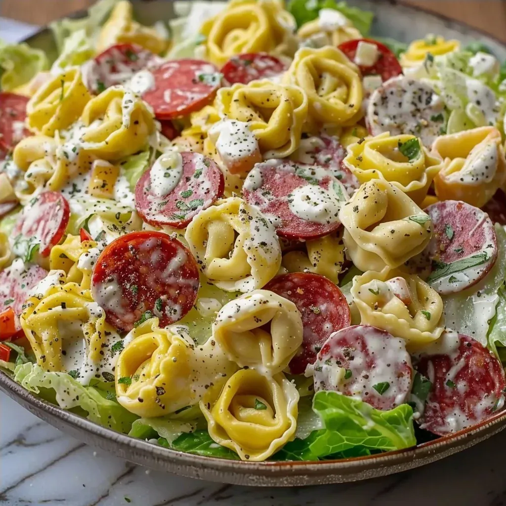 Italian Grinder Tortellini Pasta Salad Everyone Is Saving - Recipe Image