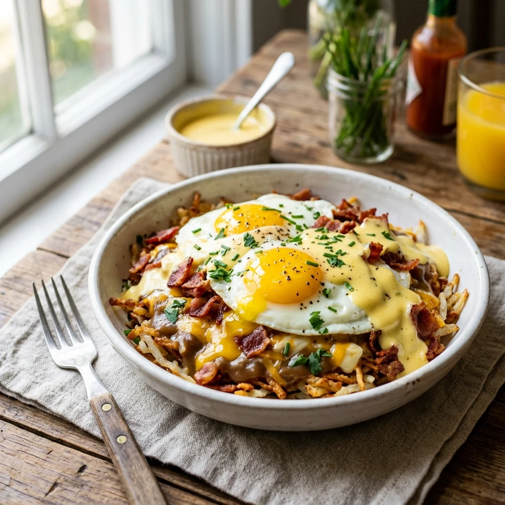 Ultimate Breakfast Poutine with Creamy Hollandaise Everyone Will Crave - Recipe Image