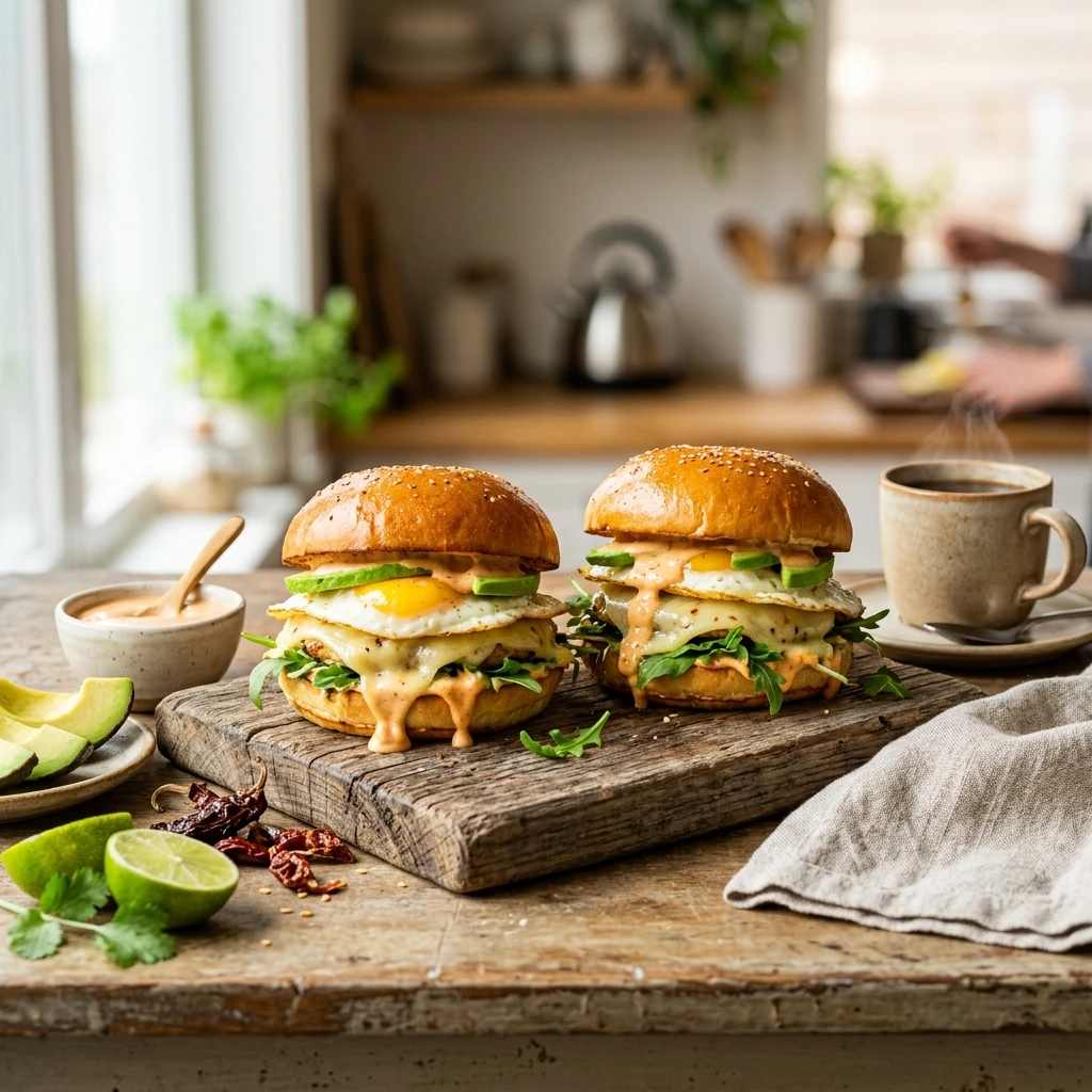 Spicy Chipotle Egg Breakfast Sandwiches for the Perfect Morning - Recipe Image