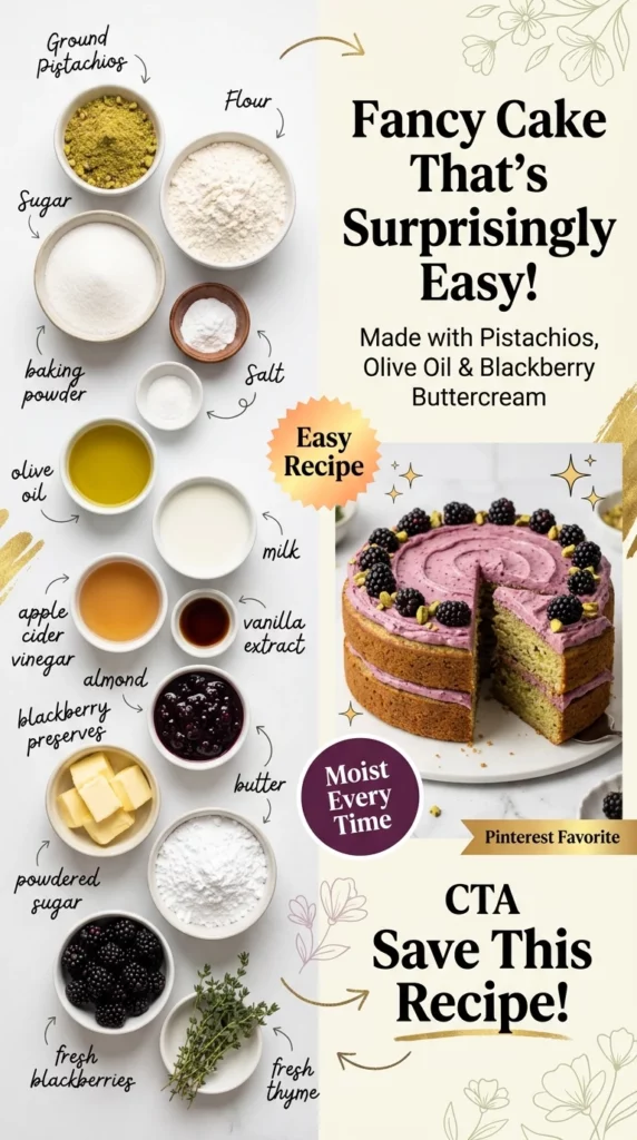Pistachio Blackberry Olive Oil Cake You'll Want to Bake Today - Recipe Image